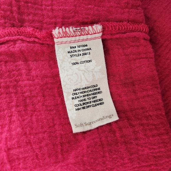 Soft Surroundings Womens Gauze Siesta Key Tunic in Peacock Pink-Size M (10-12) - Picture 8 of 8